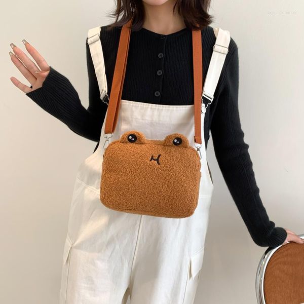 Borse da sera Borsa a tracolla casual Stile giapponese Simpatico cartone animato Kawaii Donna Spalla in peluche per borsa messenger piccola per telefono