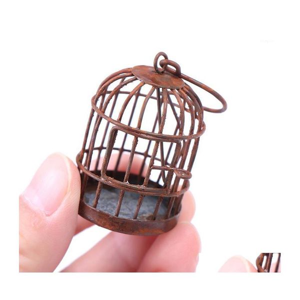 Dekorative Objekte Figuren 1 Stück Metall-Vogelkäfig im Maßstab 112 mit Vogelkäfig Puppenhaus Miniatur-Gartenornamente Drop-Lieferung nach Hause D Dhziq