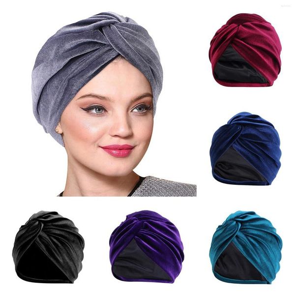 Capas de bola Turbano capa de turbante Bonnet Muslim Hat Women Wrap Head Hairball Vs