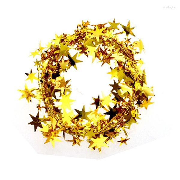 Decorações de Natal por atacado de 5m de decoração Garland Tree Hanging Star Pine Tinsel Ornament