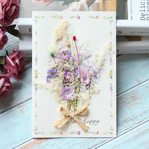 Cartões de felicitações 1pcs Dia das Mães Flor Ação de Graças Mensagem de Bênção Card de Ano Ano Postts Presentes 5