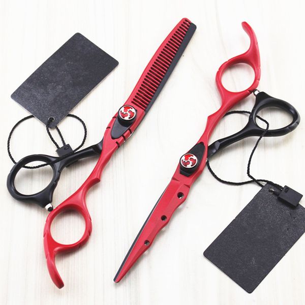 Professionelle Haarschere Japan 440c 6'' rote Haarschneideschere Haarschnitt Effilierschere Friseur Makas Schnitt Haarschneideschere Friseurschere 230114