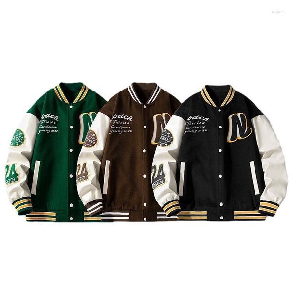 Jackets masculinos masculino beisebol outono de inverno de inverno