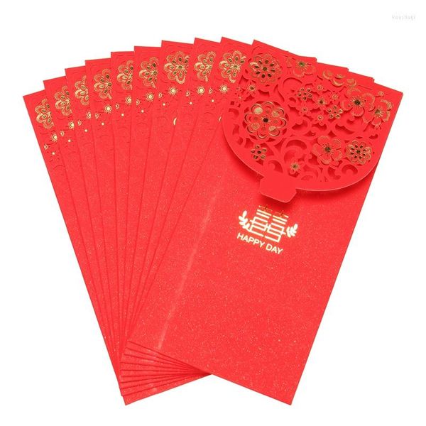 Pacote de casamento vermelho chinês de envoltório 10pcs chinês