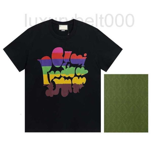 Herren T-Shirts Luxus Designer Mode Männer Kleid T-Shirt Sommer Shorts Ärmel Top Regenbogen Brief Frauen 100% Baumwolle Drei-Pin-Sicherheit IS0K