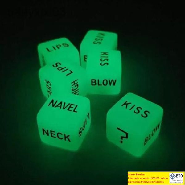 2pcs Dice Toys Funny Glow in Dark Love Sieves Sieves Взрослые пары любителей игры вечеринка игрушка День Святого Валентина День для парня