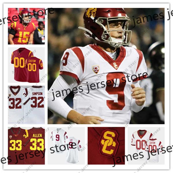 American College Football Wear NCAA Custom USC Trojans Football Jersey 8 IMAN Marshall 11 Matt Leinart 39 Sam Cunningham 94 Rasheem Green 2 Adoree 'Jackson 42 Uchenna