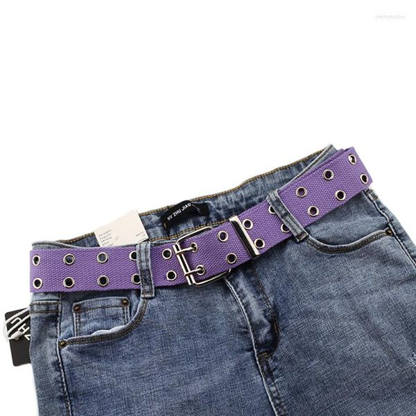 Celra Web Double Grommet Hole Burchle Belt Feminino Cintura Male Male para homens Jeans
