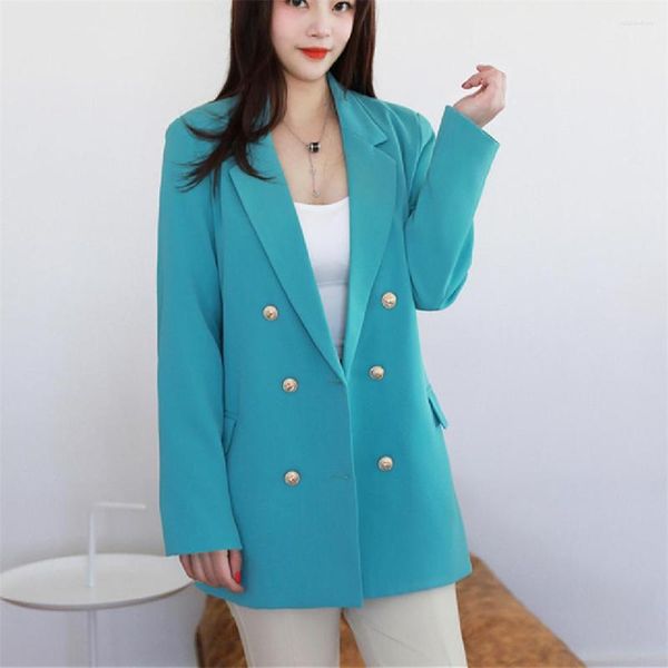 Ternos femininos Autumn Loose Women Blazer Spring Korea Casual Casual Casual Casa Femme Business Office Lady Coat Chic Tops