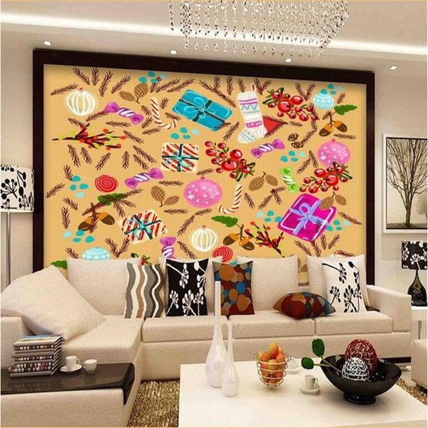 Carte da parati Cartoon Po Kids 3D Murales per bambini Carta da parati Home Decor Living Luxury Modern Abstract Flowers