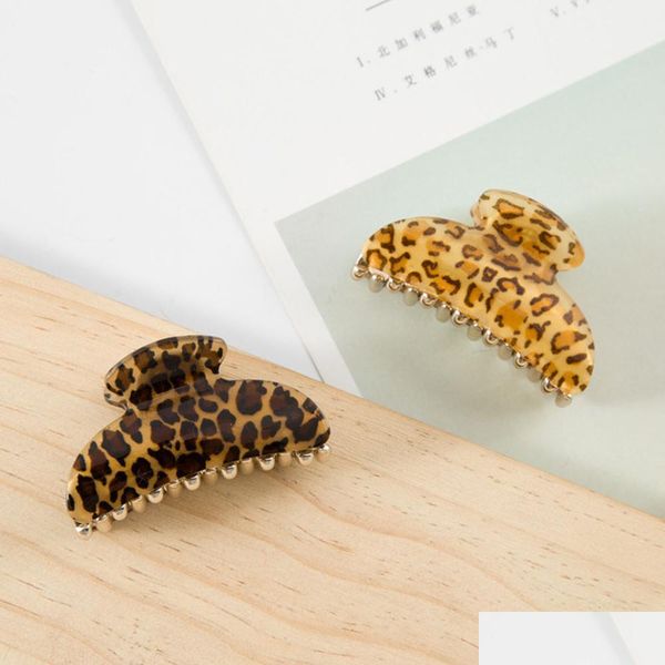 Accessori per capelli Xugar Big Size Leopard Claw 4/7/9Cm Stile maturo Pinze per donne Ragazze Granchio Barrette Copricapo Dhryt