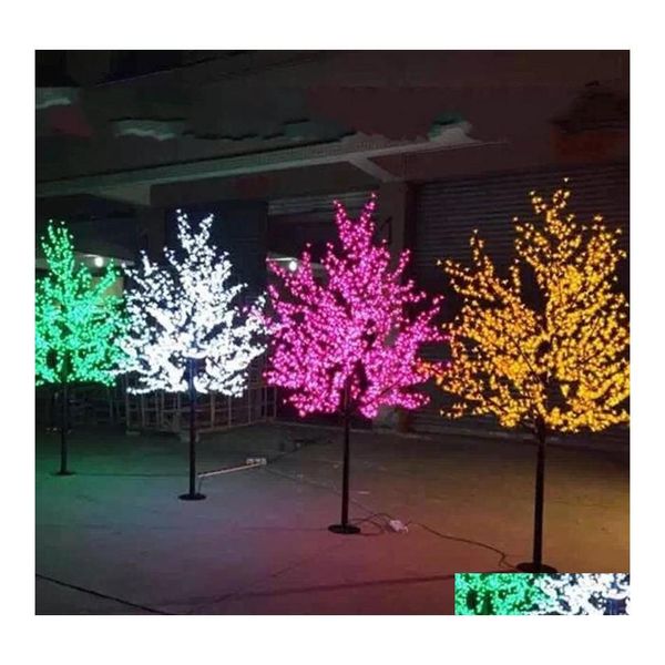 Decorações de jardim LED LED Artificial Cherry Blossom Tree Light Christmas 1248pcs BBS 2M/6,5 pés de altura 110/220VAC Uso ao ar livre à prova de chuva D DHXCW