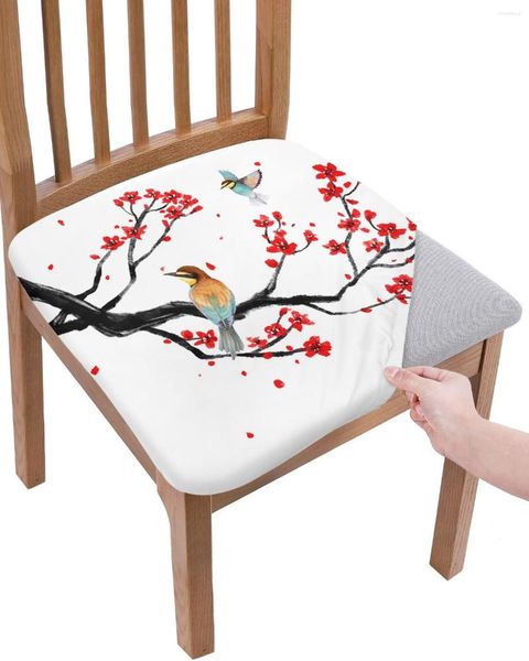 Coperture per sedie in stile cinese Flower Bird Elasticità Copertina Office Possietto Protettore Sedile Case Casa Cucina Sala da pranzo Slipcovers
