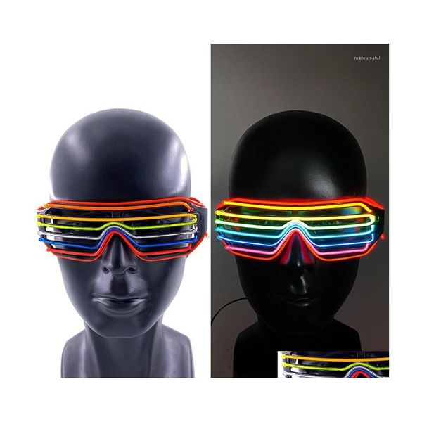 Party-Dekoration Colorf LED-Brille El Light Up Shades blinkende Rave-Kostüm-Maske Nachtshow Glow Supplies Weihnachtsdekore Drop Del Dh8Xs