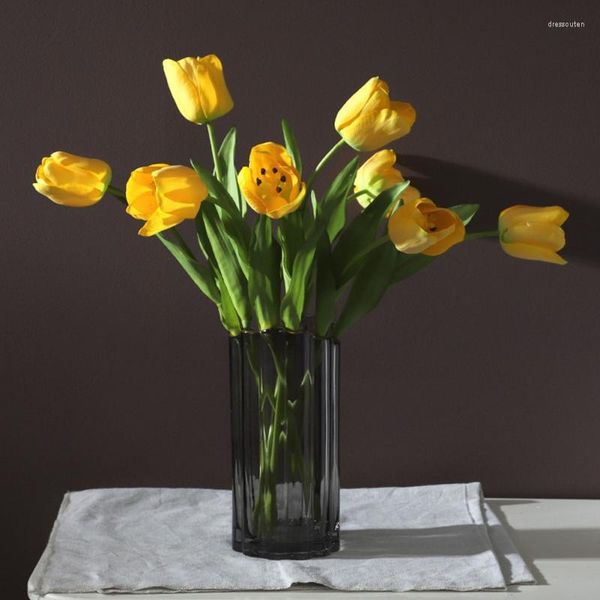 Декоративные цветы искусственное тюльпан настоящий прикосновение тюльпов