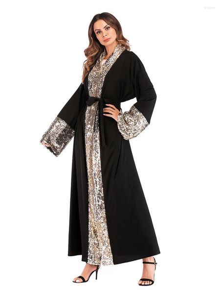 Etnik Giyim Kaftan Abaya Dubai Türkiye Başörtüsü Müslüman Elbise Siyah Abayas Kadın Kaftan Ramazan Jilbab Elbise Giyim İslami WQ1378