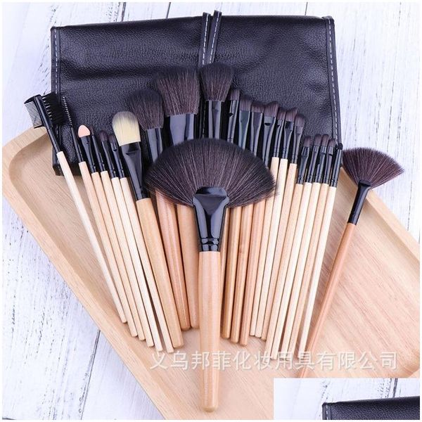 Make-up Pinsel Hohe Qualität 24 teile/satz Holz Ziegenhaar Professionelle Make-Up Heimgebrauch Eyeliner Foundation Dhyzk