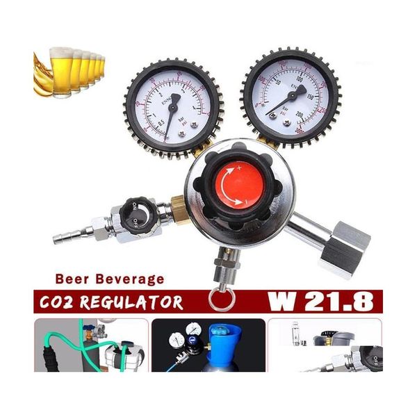 Misuratori di portata Zeast 1 pz doppio calibro Co2 Regator birra bevanda decompressore birra fatta in casa accessori per bar gas riduttore di anidride carbonica1 goccia Dhwkn
