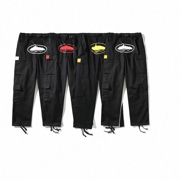 Pantaloni da uomo autunnali Cargo Mens Streetwear Pantaloni casual stampati di design hip-hop Pantaloni militari retrò multi-tasche Tute larghe dritte