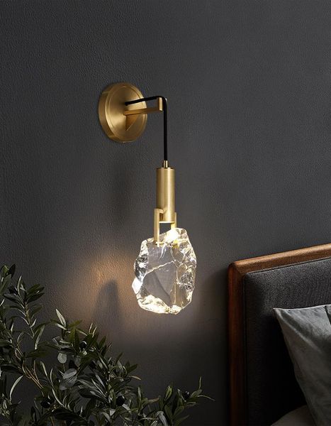 Wandlampen Kupfer Lampe Luxus Schlafzimmer Nachttisch Wohnzimmer Hintergrund Sofa Licht Villa Modell Kristall Dekorativ