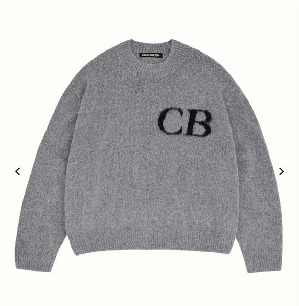 Cole Buxton Grey 2023 Cole relaxado calças de alta qualidade Sweaters de lã Homens Mulheres 1 Sorto de moletom de qualidade Vintage Knit Sportswear Set V2