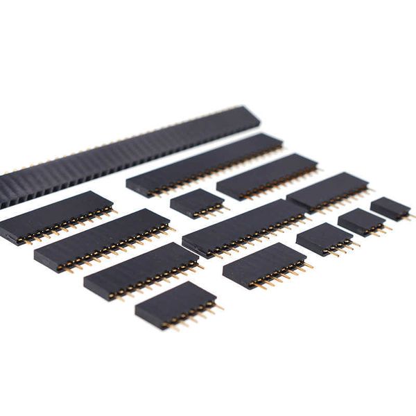 10pcs 2,54 mm Single Row weibliche Platine der PCB Socket Board Pin Header -Anschlussstreifen 2/3/4/6/10/12/16/20/40 Sockets Header