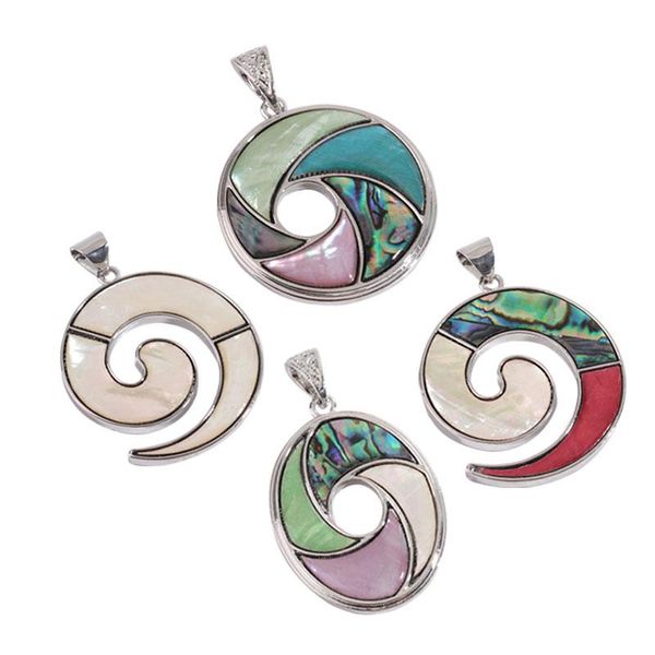 Colares pendentes Pingentes de abalone vintage Charms naturais Mãe de Pearl para jóias Fazendo descobertas DIY Broches