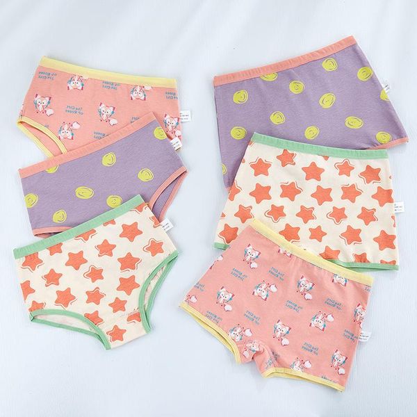 Höschen 6 Teile/los Weiche Baumwolle Für Baby Mädchen Unterwäsche Stern Mädchen Prinzessin Atmungs Schöne Boxer Briefs Panty Kinder UnterhosenHöschen