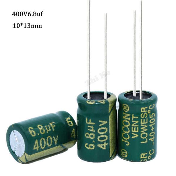 10 pz condensatore elettrolitico di alta qualità 400V6.8UF 10*13 6.8UF 400V 10*13MM condensatore elettrolitico
