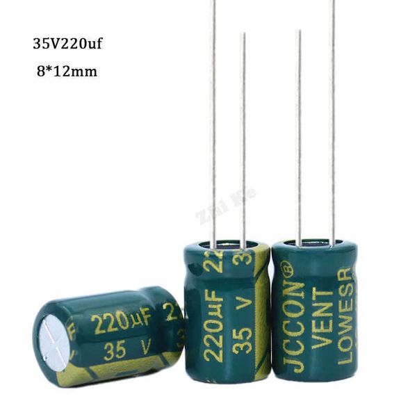 20pcs 220UF 35V 105C Capacitor eletrol￭tico de baixa frequ￪ncia de alta frequ￪ncia 220UF 8x12mm alum￭nio 20%