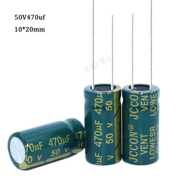 20pcs/lote 50V 470UF 10*20 Capacitor eletrolítico de alumínio de baixa frequência de baixa frequência 470UF 20%