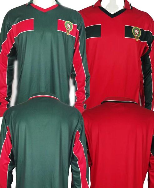 maniche lunghe 1998 Maglia da calcio Marocco vecchio Retro kingcaps Maglia di qualità tailandese BELHANDA 10 BOUFAL 9 ZIYECH 7 BENATIA 5 BOUTAIB 13 BOUSSOUFA 14 HARIT