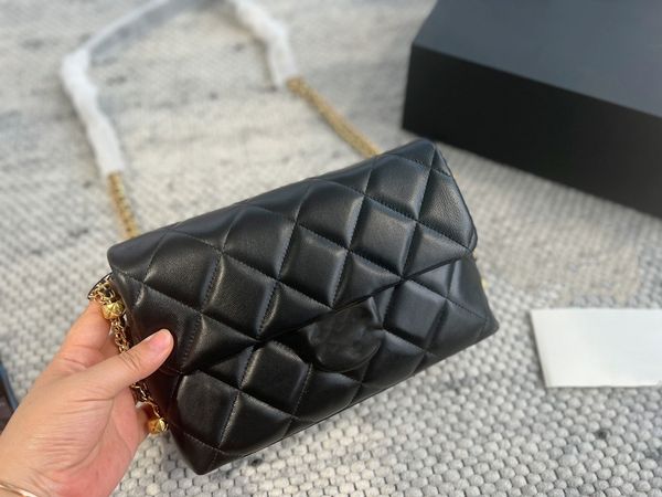 Зимний классический CC Bag Fashion Brand One Pright Bag Luxury Tote Chain Crossbode Bag Metal Buck Bugle Curlecle Design кошелек Black 2023