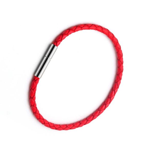 Bracelets de charme coreano vermelho para mulheres pu de couro corda rosca trança casal jóias jóias homens negros machos acessórios femininos encantos