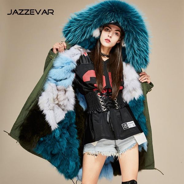 Damen Pelz Winter Luxuriöses Gras Liyan Tong Dongyu Zhou mit dem gleichen Parker Coat Ice Long Coat. Faux