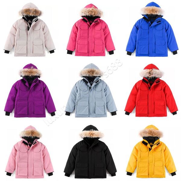 Winter Kids Down Casat Jacket Boy Girl Baby Outerwear Acela Glearcoat Jackets Sportswear Outdoor Classic Colors 100-150 Designer