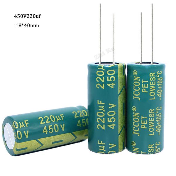 1PCS 450V 220UF Alta frequência baixa impedância 450V220UF Tamanho do capacitor eletrolítico de alumínio 18*40mm 20%