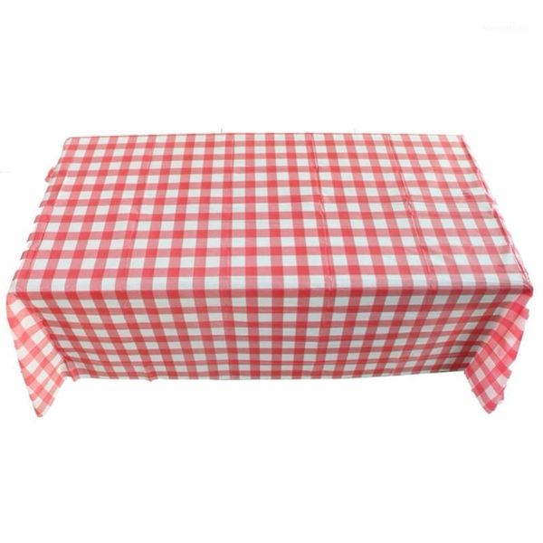 Tala de mesa de mesa Toel de mesa de plástico Piquenique ao ar livre Capas de xadrez vermelho capa de festa descartável Retângulo Desk -impermeabilizada
