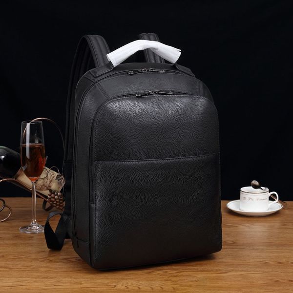 Mochila de couro masculina nova maleta de negócios bolsa de ombro crossbody preto casual quadrado saco de viagem