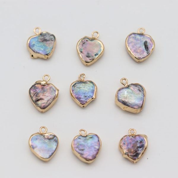 Colares pendentes que vendem boutique de contas em forma de coração de pérola natural, fabricando jóias de colar de charme de moda DIY Gift 2pcs
