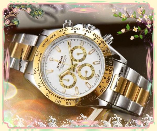 Populaire Six Points De Luxe Hommes Chronomètre Montres Japon Quartz Mouvement Designer Horloge En Acier Inoxydable Ceinture Hommes Mode Montre-Bracelet Accessoires Cadeaux De Vacances