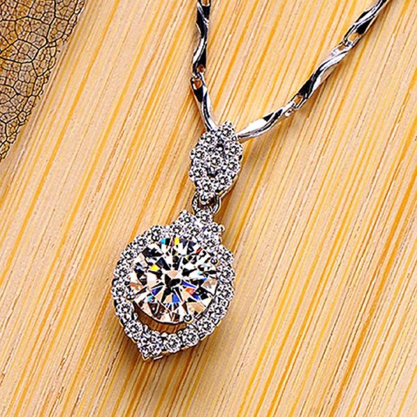 Colares de pendentes B-ling Shiny Drop for Women Jewelry Lady Annorily Gift Charm Cheker Bijou