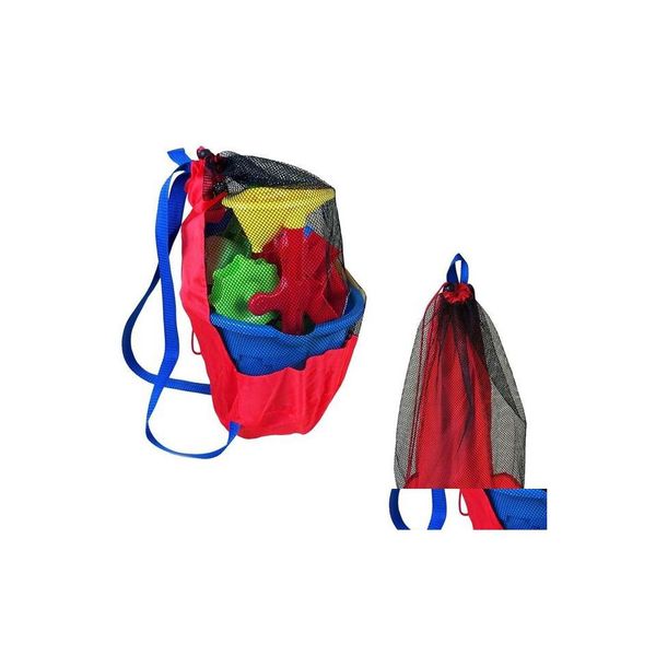 Borse portaoggetti Outdoor Beach Mesh Bages Kids Sand Away Pieghevole Portable Kidss Beachs Toy Clothes Bag Toys Clutter Organizer Bagss Inve Dhvki