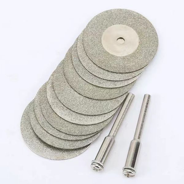 10pcs / set 30mm Dischi da taglio diamantati plus2 Pergolato Albero da taglio Lama Punta da trapano Accessori Dremel Utensile rotante Taglio abrasivo Metallo