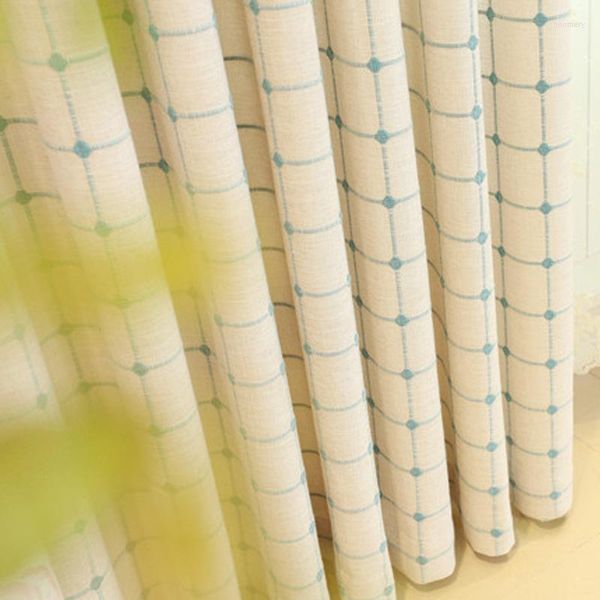 Cortina de cor de linho de linho sólido moderno algodão simples e cortinas de blecaute para sala de estar do quarto
