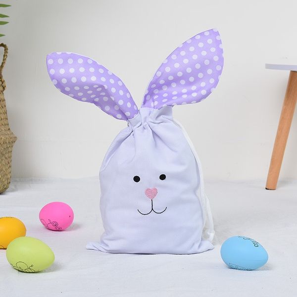 Sublimação Páscoa Bolsa Bolsa Brocada com Ears de Coelho Easter Rabbit Bags sacos de presente de Páscoa para crianças por atacado 002