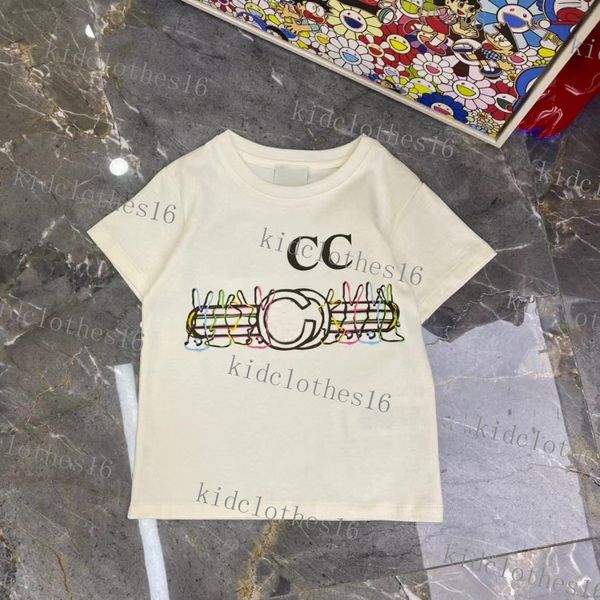 Tasarımcı Marka T-Shirt Bebek Çocuk Giyim Erkek Lüks Kısa Kollu Tshirt Kız Mektup Elbise Çocuk Giyim Moda Sunmmer Giyim