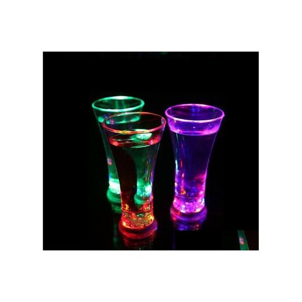 Weingläser Leuchtende Bierbecher Hohe Helligkeit Glas Wasser Lichter Farbige LED Trinkbecher Party Nacht Bar Tassen Valentinstag Geschenk 6 4Jc Otbiv