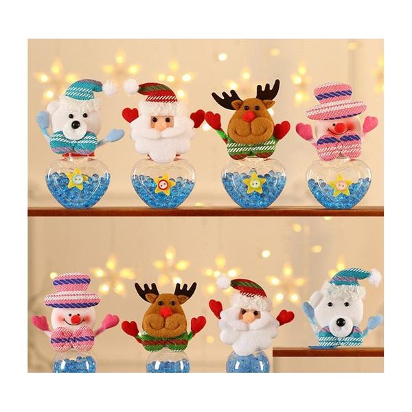 Decorações de Natal Candy Jar Round Heart Storage Bottle Merry Decor Boxes Ano de Natal Gifts Schristmas Drop Delivery Dh5dr