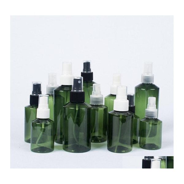 Bottiglie di imballaggio 50Ml/100Ml/150Ml/200Ml Bottiglia per animali domestici di Shoder inclinato verde scuro Spray per imbottigliamento cosmetico Nebbia fine portatile Goccia Deliv Otsf5